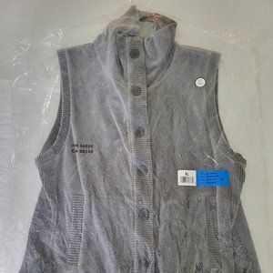 Jones New York Signature Button-down Velour Gray Vest Size XL